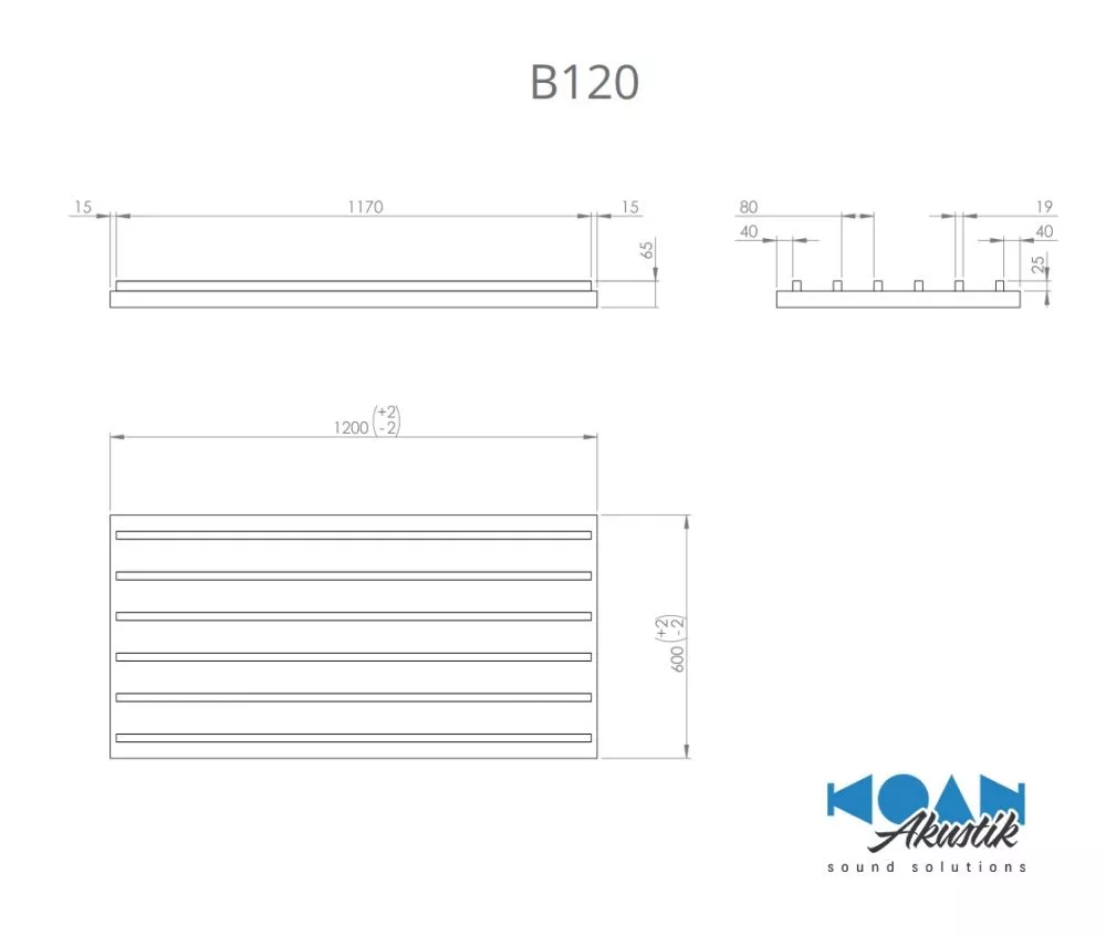 Schallabsorber Microbaffle Panel 120 x 60 cm l�ngs